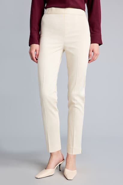 Cigarette Fit Regular Hem Satin Trousers (4)