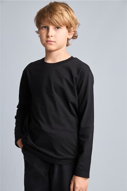 Boy 100% Cotton Regular Fit Black T-Shirt (3)