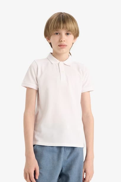 Boy Polo Neck Basic Pique T-Shirt (3)