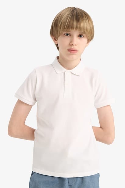 Boy Polo Neck Basic Pique T-Shirt (4)