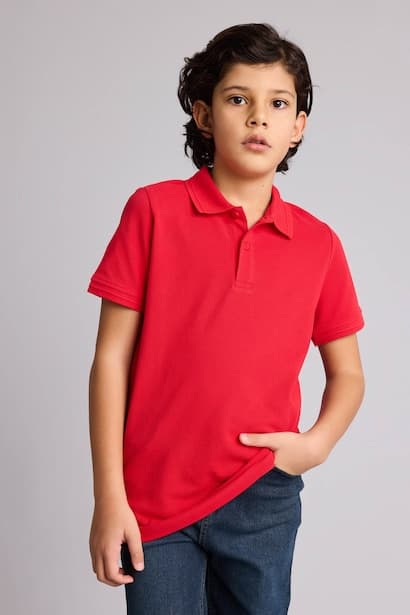 Boy Regular Fit Basic Pique Polo T-Shirt (٣)