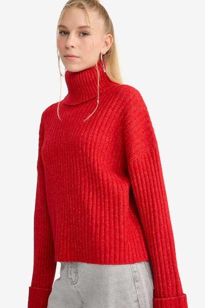 Oversize Fit Turtleneck Pullover (٤)