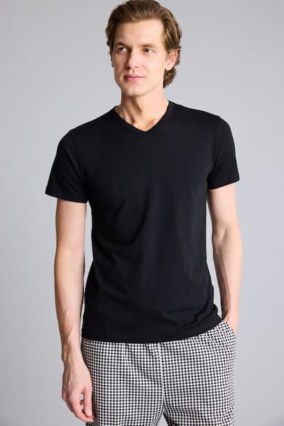 Slim Fit Short Sleeve Knitted Tops Underwear (٣)