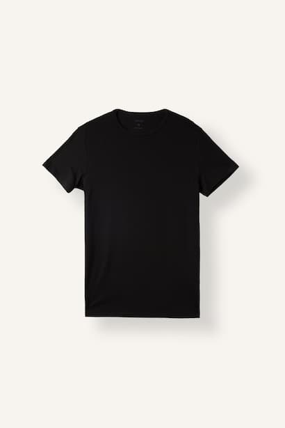 Slim Fit Basic Ribbed Cotton Crew Neck T-Shirt Underwear