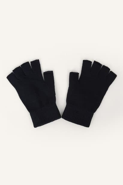 Man Fingerless Knit Gloves