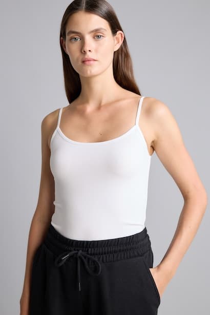 Regular Fit Cotton Thin-Strap Tank Top Tank Top & Crop Top