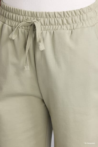 Regular Fit Thin Sweatshirt Fabric Basic Normal Waist Regular Hem Bermuda (٤)
