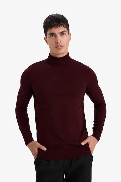 Slim Fit Turtleneck Knitwear Pullover (٤)