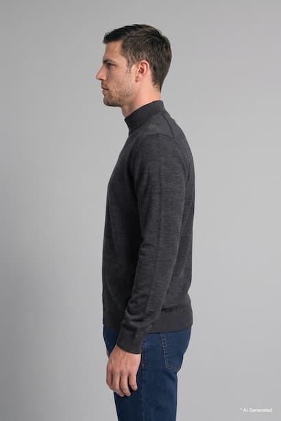 Slim Fit Turtleneck Knitwear Pullover (٣)