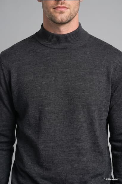 Slim Fit Turtleneck Knitwear Pullover (٤)