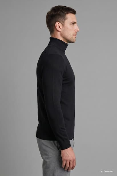 Slim Fit Knitted Turtleneck Sweater Pullover (٤)