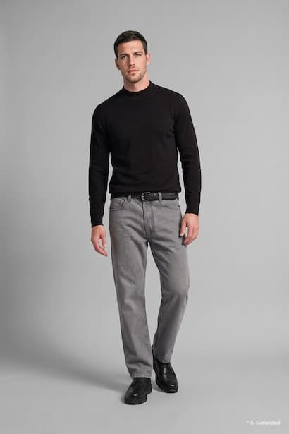 Slim Fit Mock Neck Basic Knit Pullover