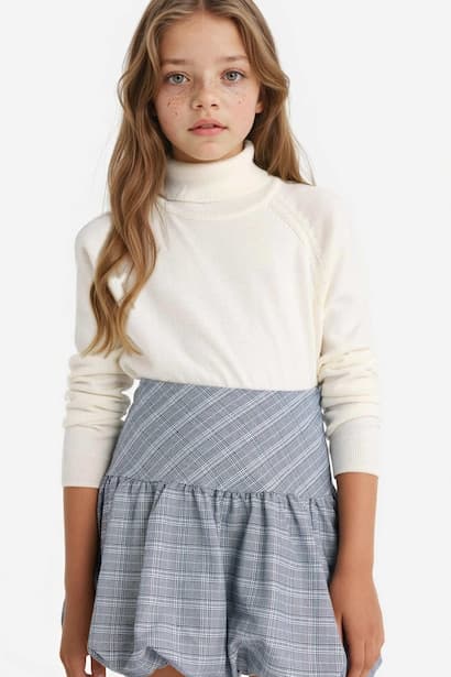 Girl Regular Fit Turtleneck Pullover (٣)