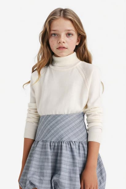 Girl Regular Fit Turtleneck Pullover (٤)