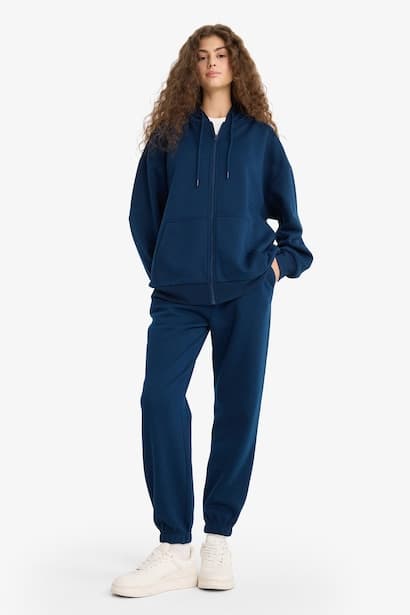 Jogger Fit Elastic Banded Leg Thick Fabric Trousers (4)