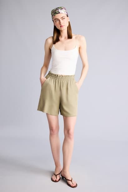 Paperbag Fit Belmando High Waist Wide Leg Shorts