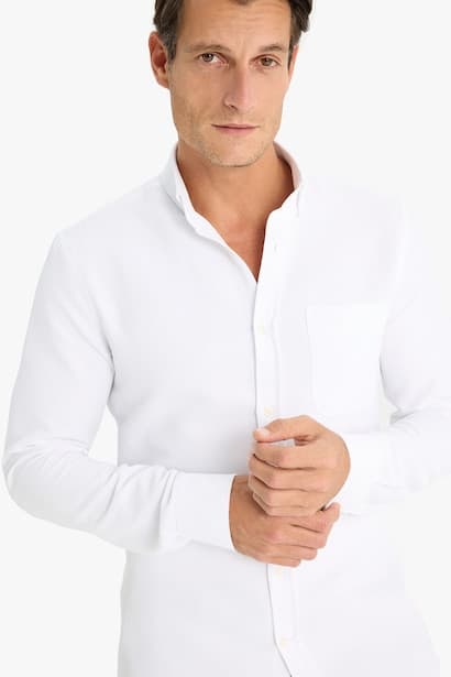 Slim Fit Polo Shirt Long Sleeve Shirt