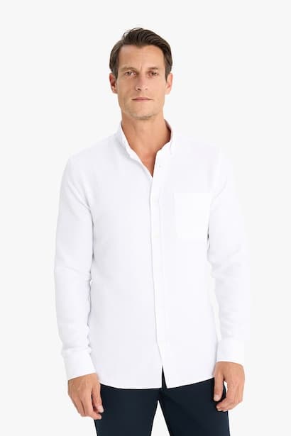 Slim Fit Polo Shirt Long Sleeve Shirt (٤)