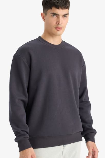 Relax Fit Basic Soft Inside Thick Sweatshirt