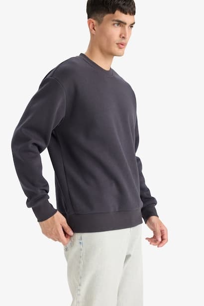Relax Fit Basic Soft Inside Thick Sweatshirt (4)
