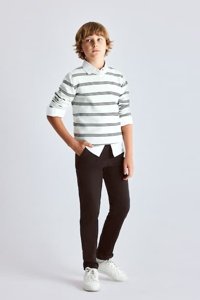 Boy Regular Fit Gabardine Straight Leg Pocket Trousers