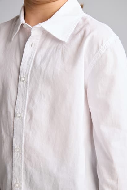 Boy 100% Cotton Regular Fit Poplin Long Sleeve Shirt (4)