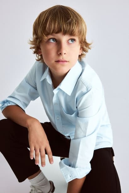 Boy Oxford Long Sleeve Shirt (٣)