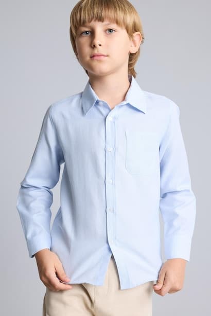 Boy Oxford Long Sleeve Shirt (٤)