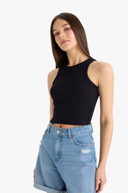 Slim Fit Camisole Halter Collar Tank Top Tank Top & Crop Top (٤)