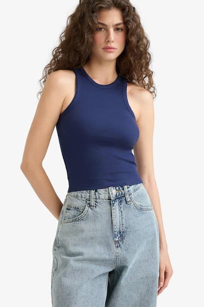 Slim Fit Camisole Halter Collar Tank Top Tank Top & Crop Top (٣)
