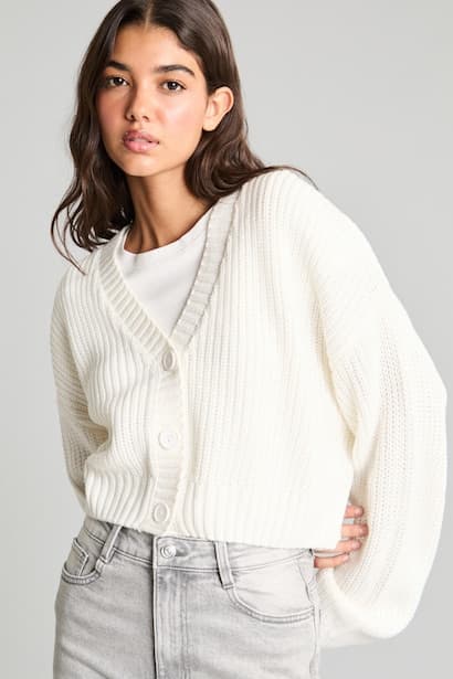 Regular Fit Basic V-Neck Knit Button-Up Cardigan