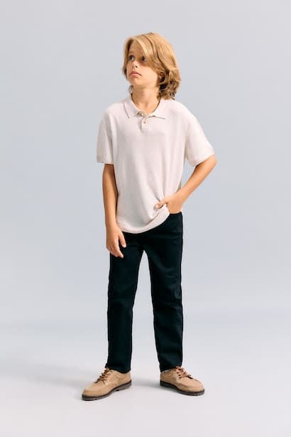 Boy Straight Leg Gabardine Trousers