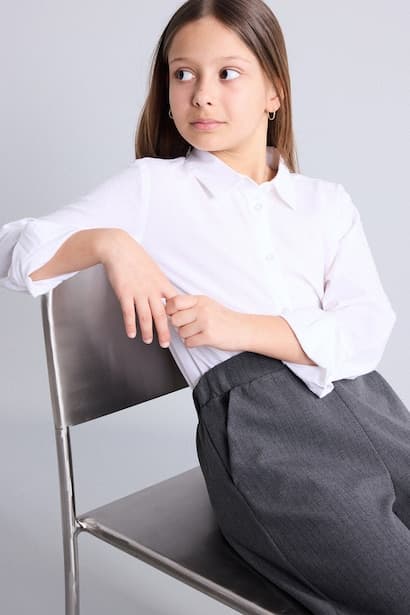 Girl Regular Fit Poplin Long Sleeve Shirt