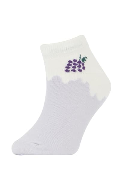 Girls' Cotton 7-Pack Short Socks (٣)