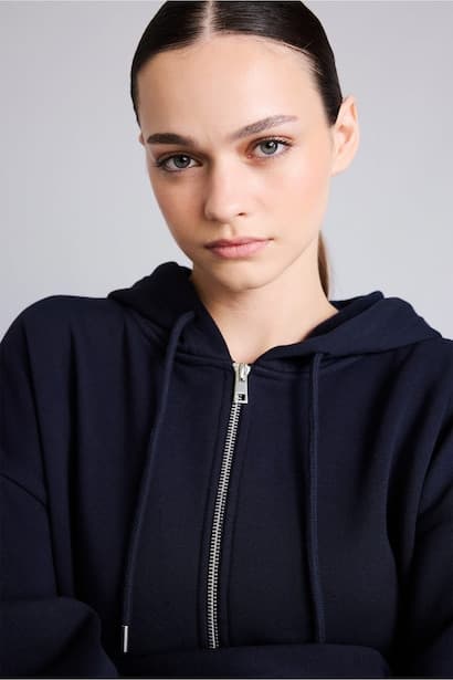 Oversize Fit Thick Fabric Cotton Hoodie Cardigan (٣)