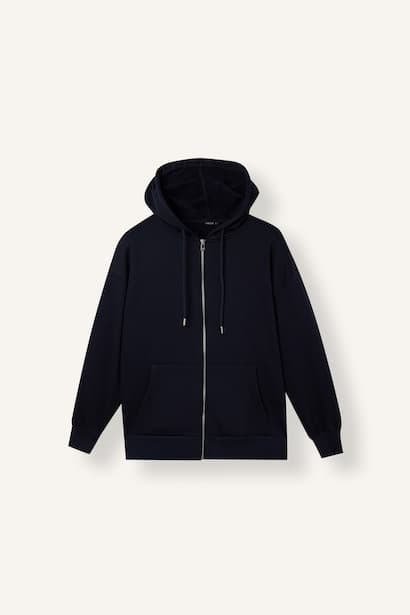 Oversize Fit Thick Fabric Cotton Hoodie Cardigan (٤)