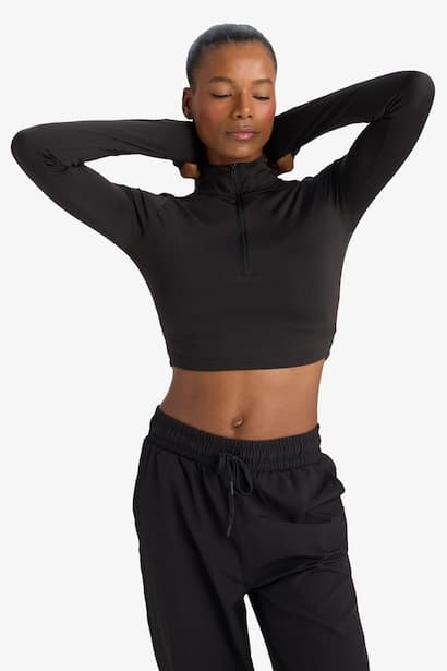 DeFactoFit Slim Fit Zip-Up Sports Stretch Fabric T-Shirt (3)