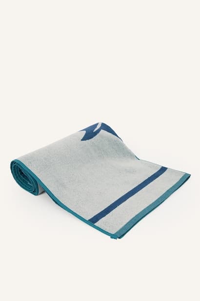 Gray Printed Cotton Towel