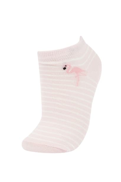 Girls' Cotton 5 Pack Short Socks (3)