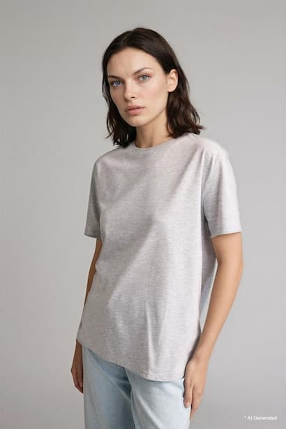 Regular Fit Crew Neck Basic Short Sleeve T-Shirt (٣)