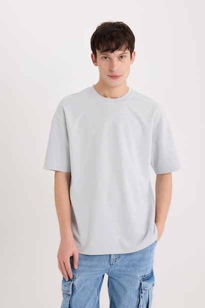 Oversize Crew Neck Short Sleeve Heavy Fabric T-Shirt
