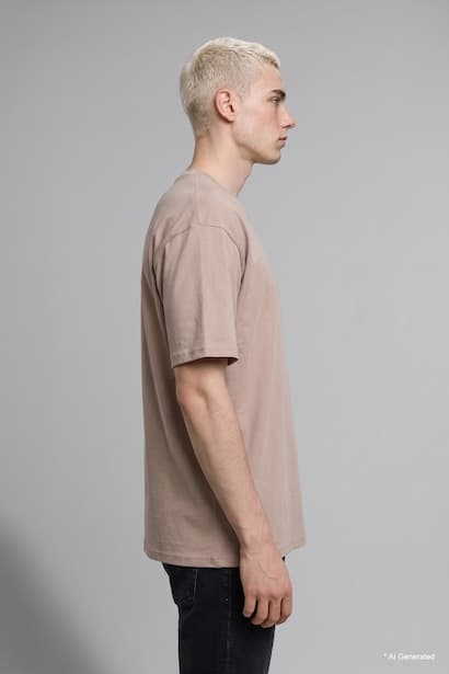 Wrinkle-Resistant Breathable Cotton Oversize Basic T-Shirt (٤)