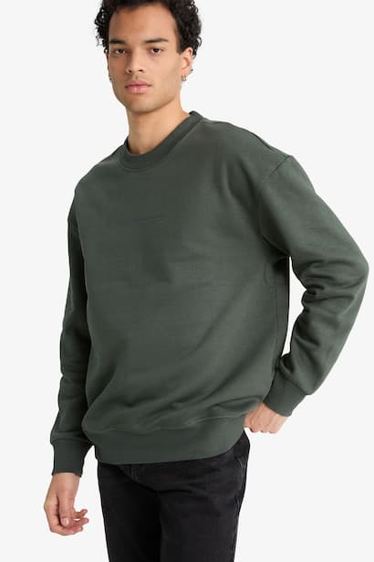 Boxy Fit Printed Long Sleeve Sweatshirt