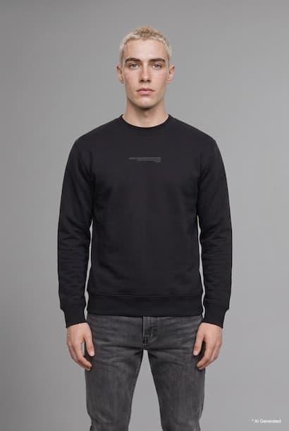 Boxy Fit Printed Crew Neck Sweatshirt