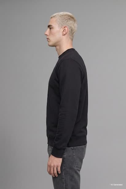 Boxy Fit Printed Crew Neck Sweatshirt (٣)