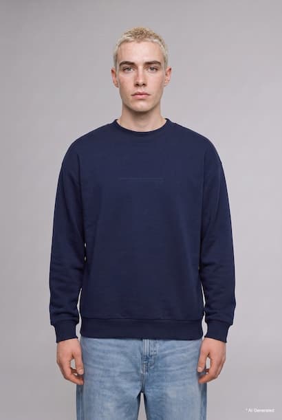 Boxy Fit Crew Neck Printed Sweatshirt (٤)