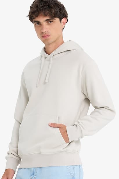 Regular Fit Basic Soft Fleece Lining Hoodie Sweatshirt