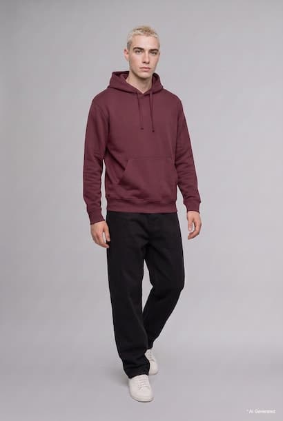 Regular Fit with Soft Fleece Lining and Kangaroo Pocket Hooded Basic Sweatshirt