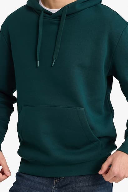 Regular Fit Long Sleeve Hoodie Sweatshirt (٤)