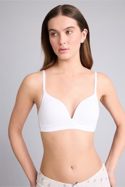 Cotton Covered Padded Underwired Bra Underwear (٣)